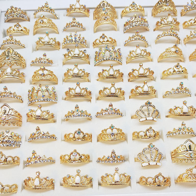 Mixed Rhinestone Crown Rings