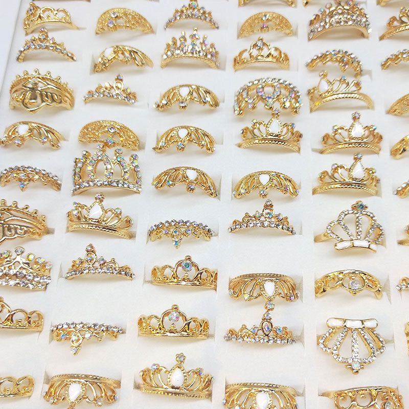 Mixed Rhinestone Crown Rings