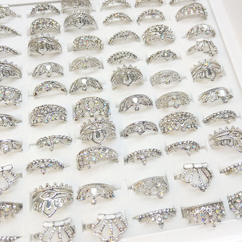 Mixed Rhinestone Crown Rings