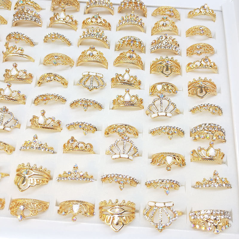 Mixed Rhinestone Crown Rings