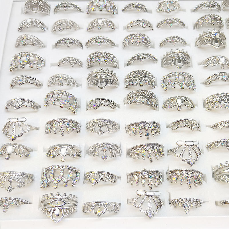 Mixed Rhinestone Crown Rings