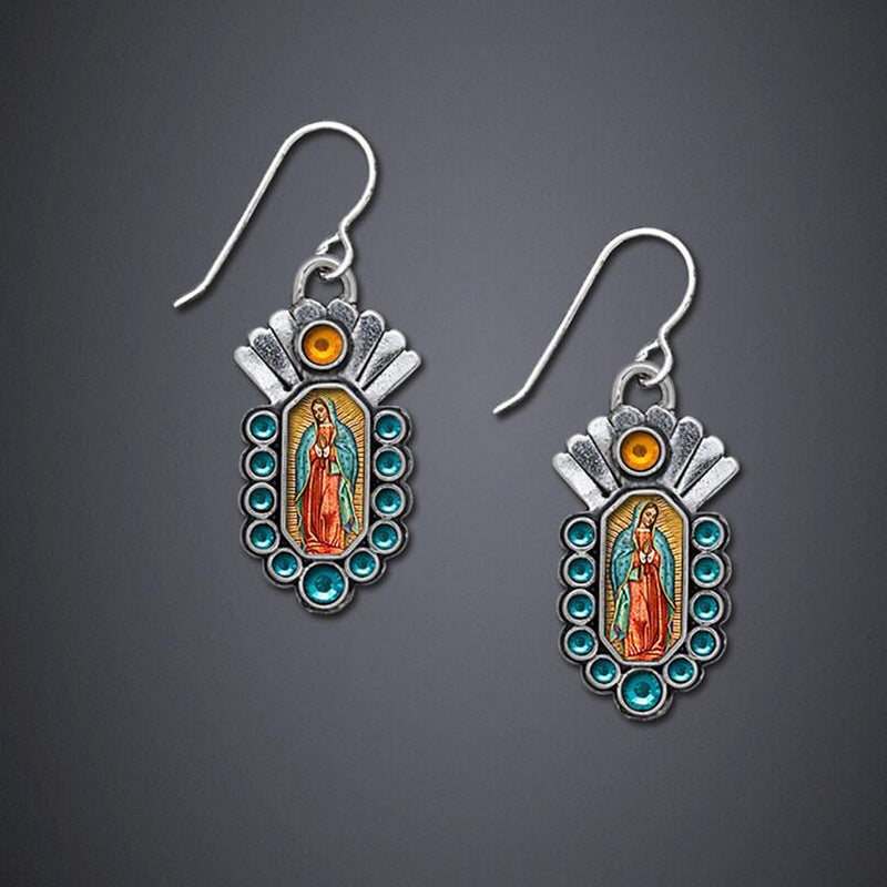 Enamel colored glass personality earrings