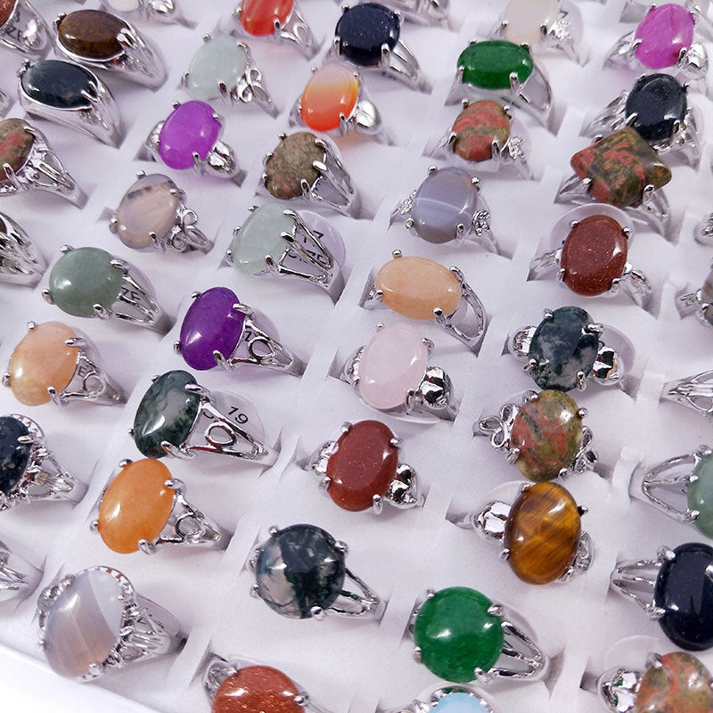 Mixed Stone Alloy Rings
