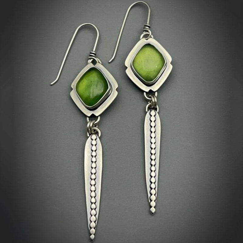 Enamel colored glass personality earrings