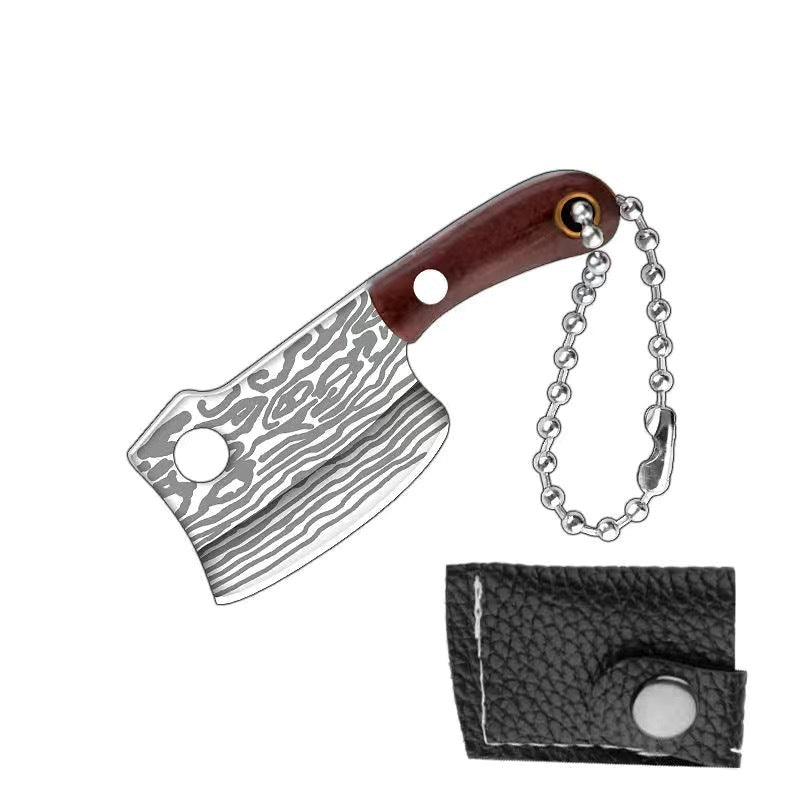Damascus Pattern Mini Knife with Protective Sleeve