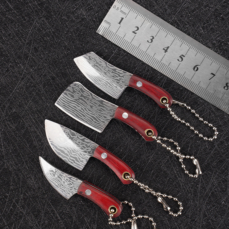 Damascus Pattern Mini Knife with Protective Sleeve