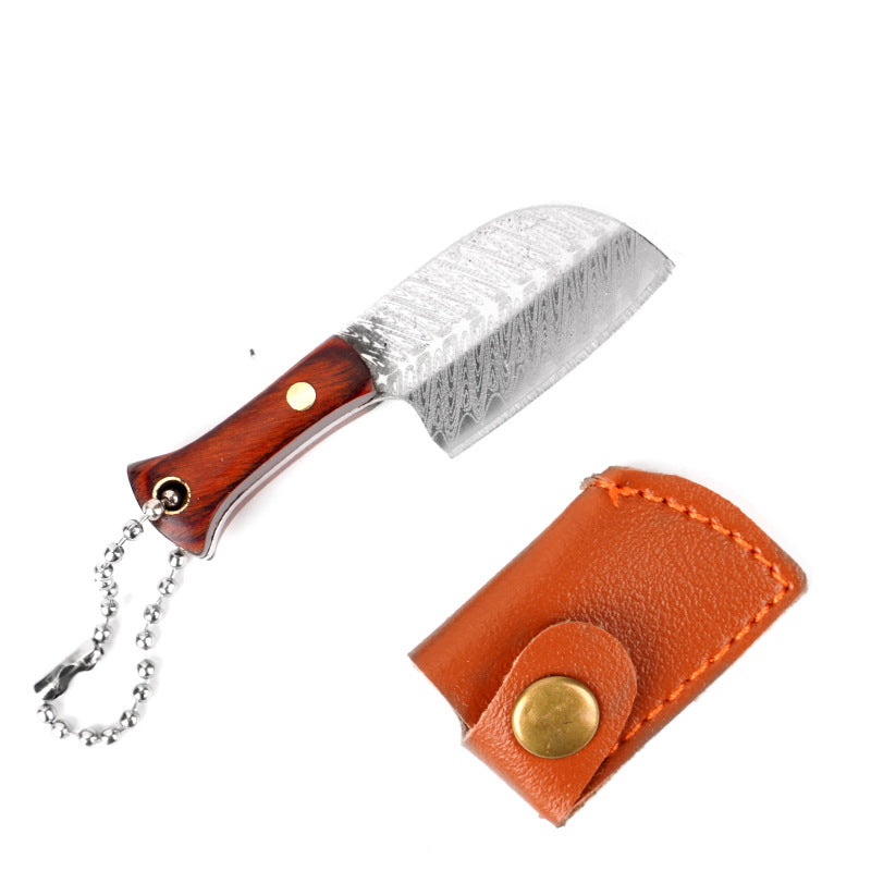 Damascus Pattern Mini Knife with Protective Sleeve