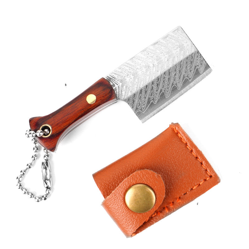 Damascus Pattern Mini Knife with Protective Sleeve