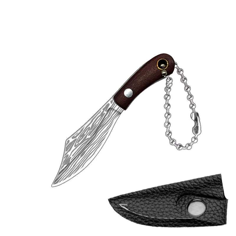 Damascus Pattern Mini Knife with Protective Sleeve