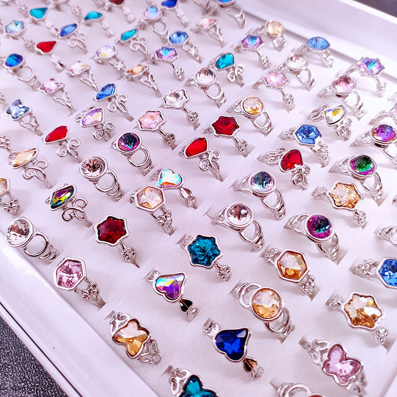 Mixed Colored Glass Women's Rings