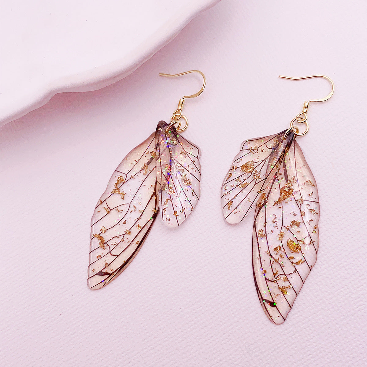 Gradient Cicada Wings Butterfly Wings Earrings