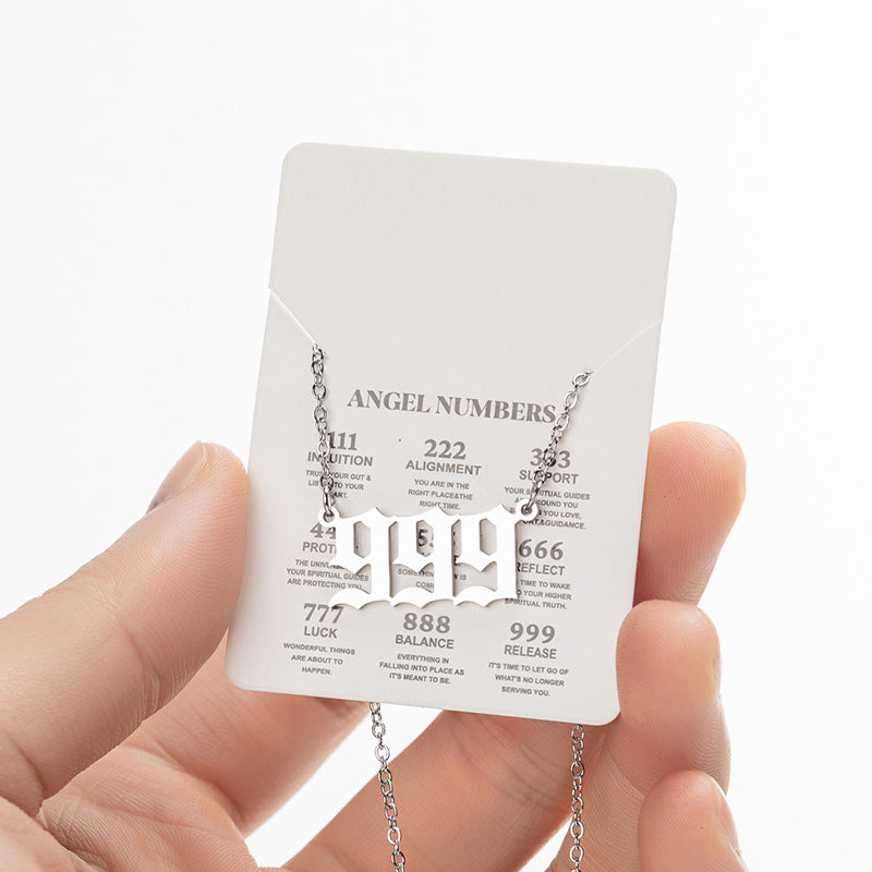 Lucky Number 000-999 Stainless Steel Necklace
