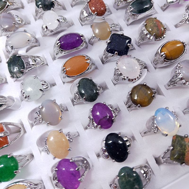 Mixed Stone Alloy Rings