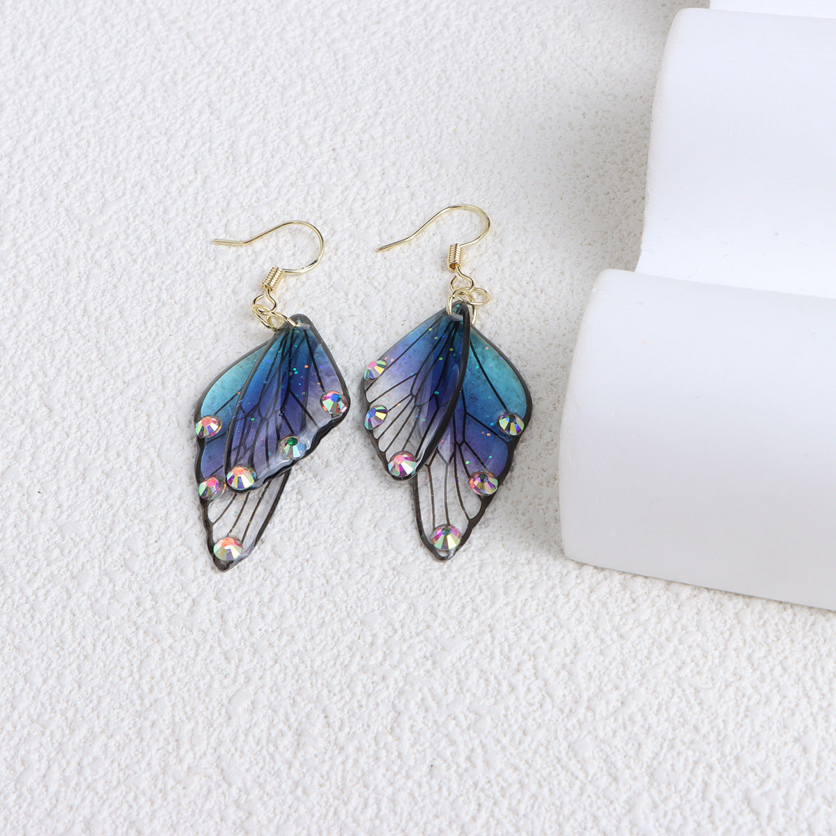 Gradient Cicada Wings Butterfly Wings Earrings