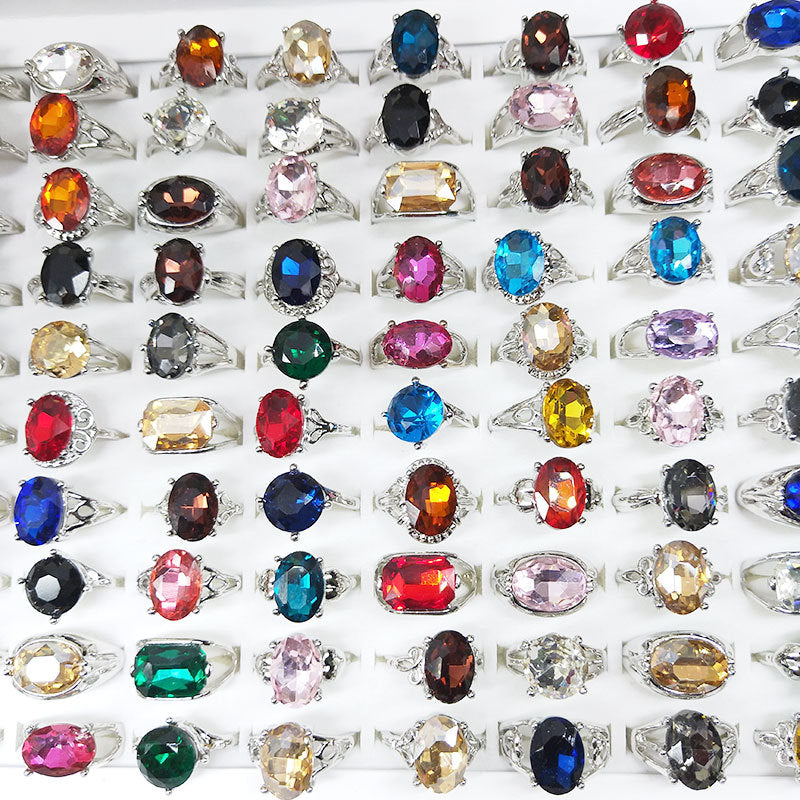 Mixed Colored Glass Rings