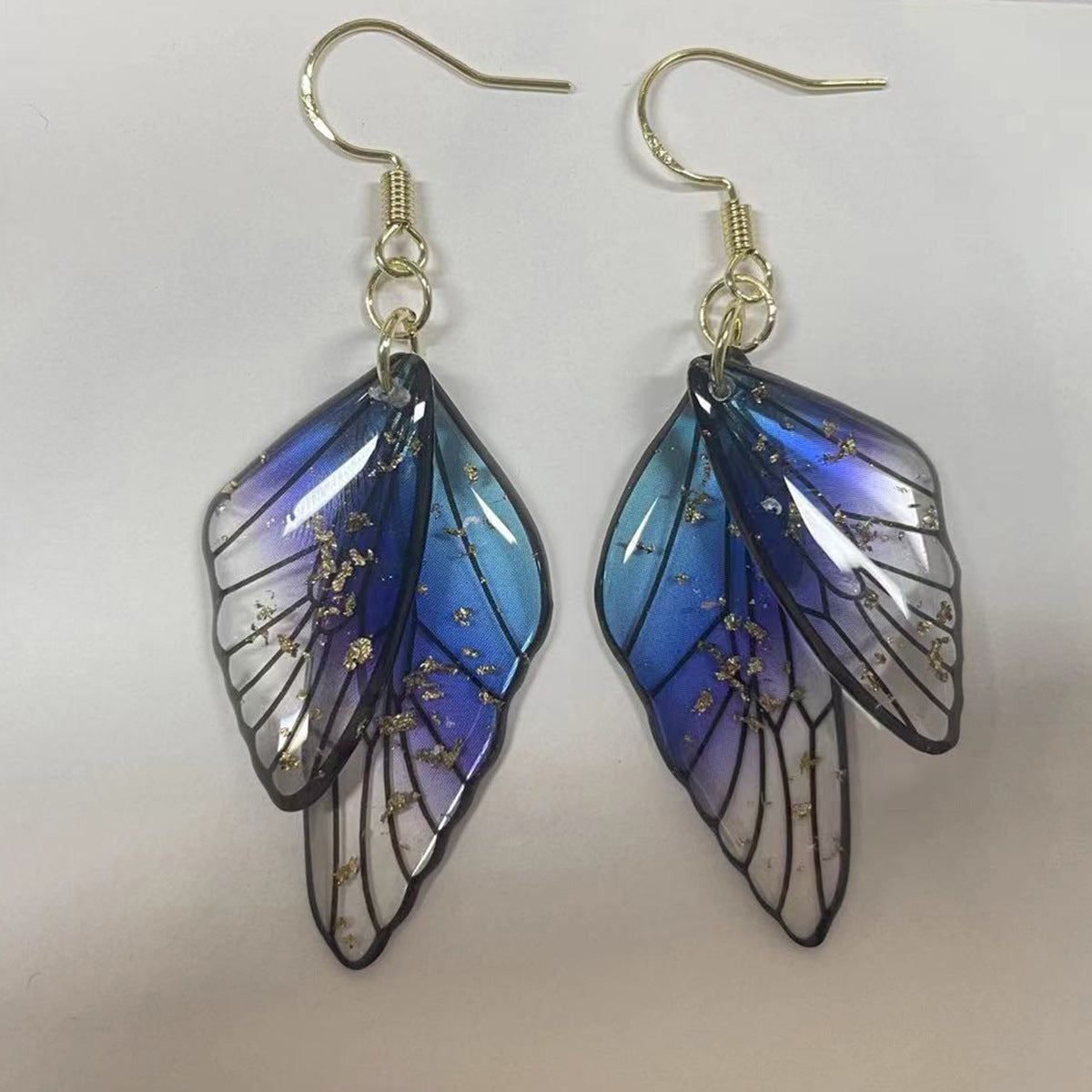 Gradient Cicada Wings Butterfly Wings Earrings