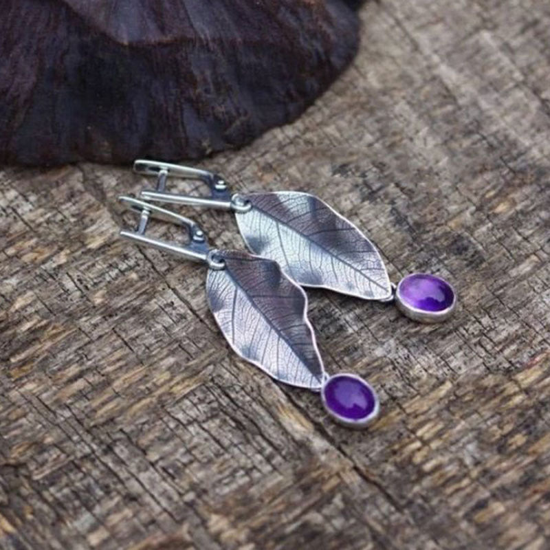 Enamel colored glass personality earrings