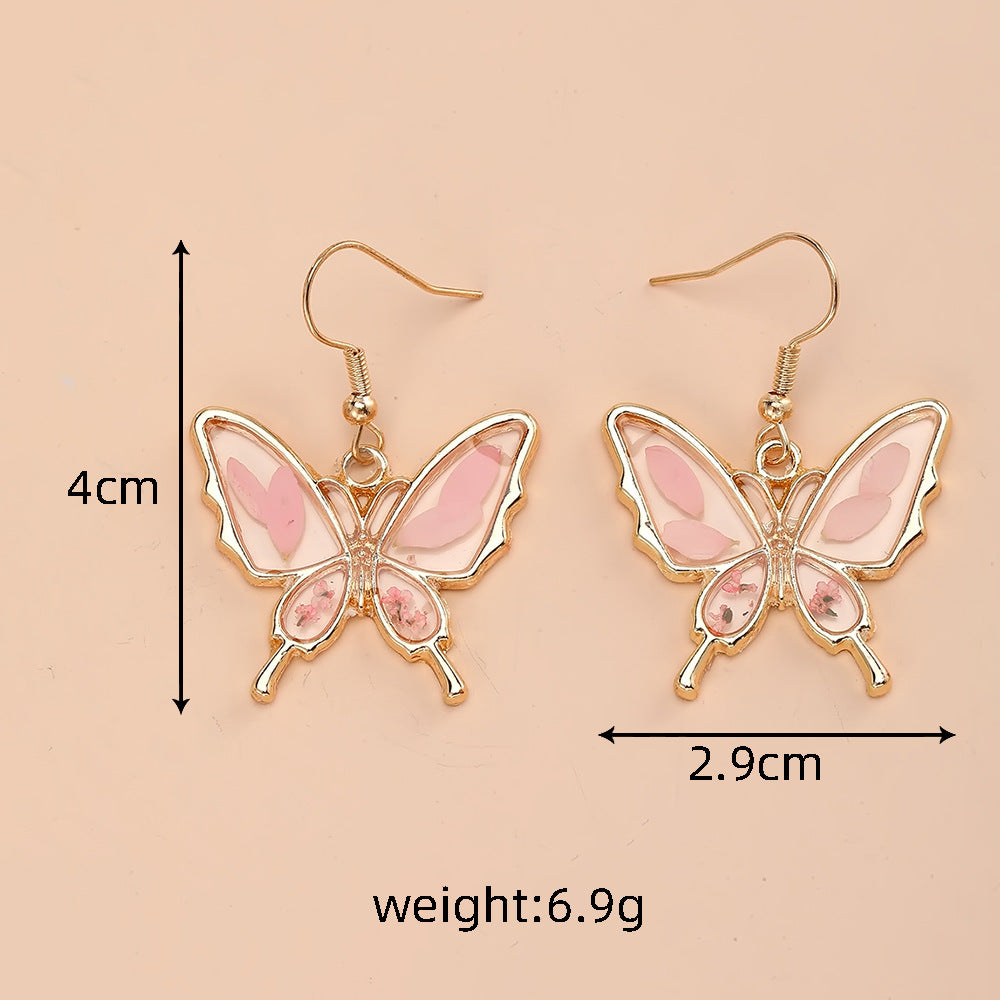 Irregular lace dried flower earrings