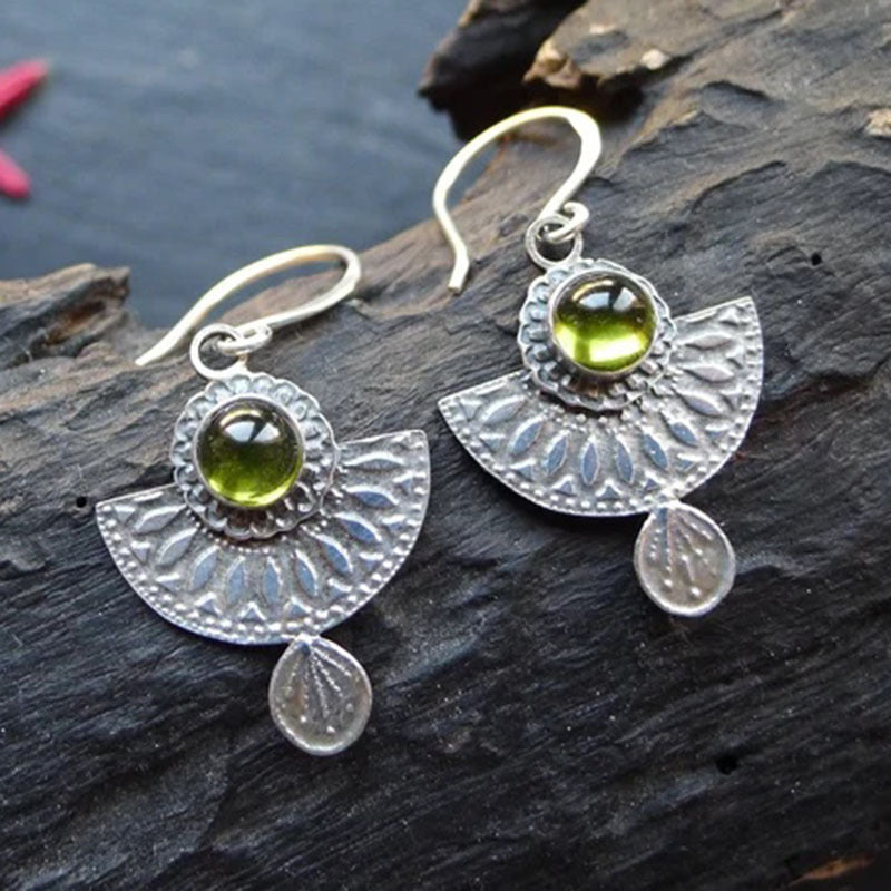 Enamel colored glass personality earrings