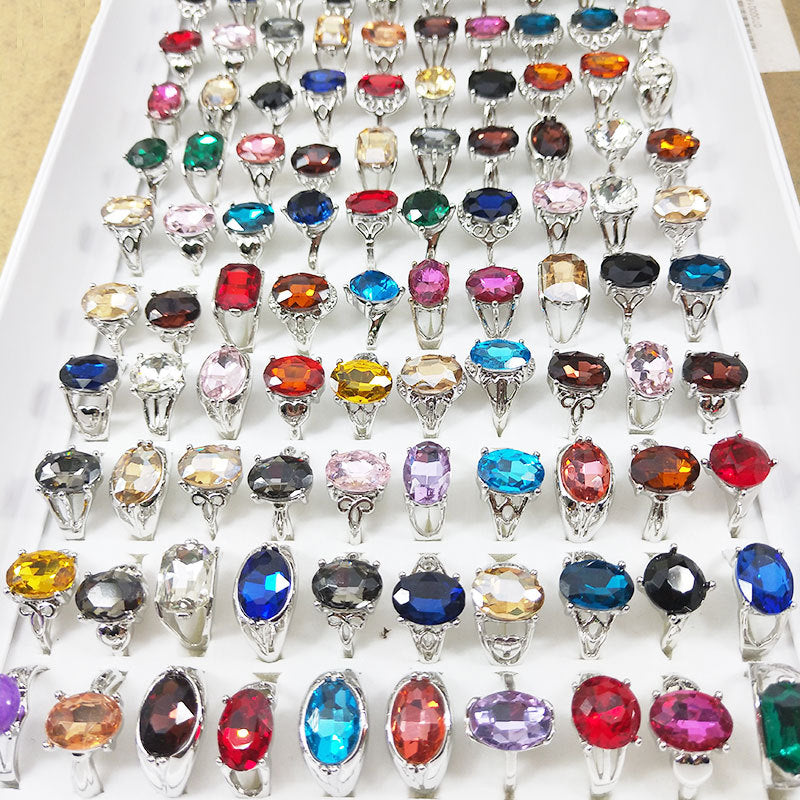 Mixed Colored Glass Rings