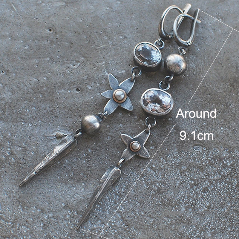 Tassel Vintage Unique Rhinestone Star Earrings