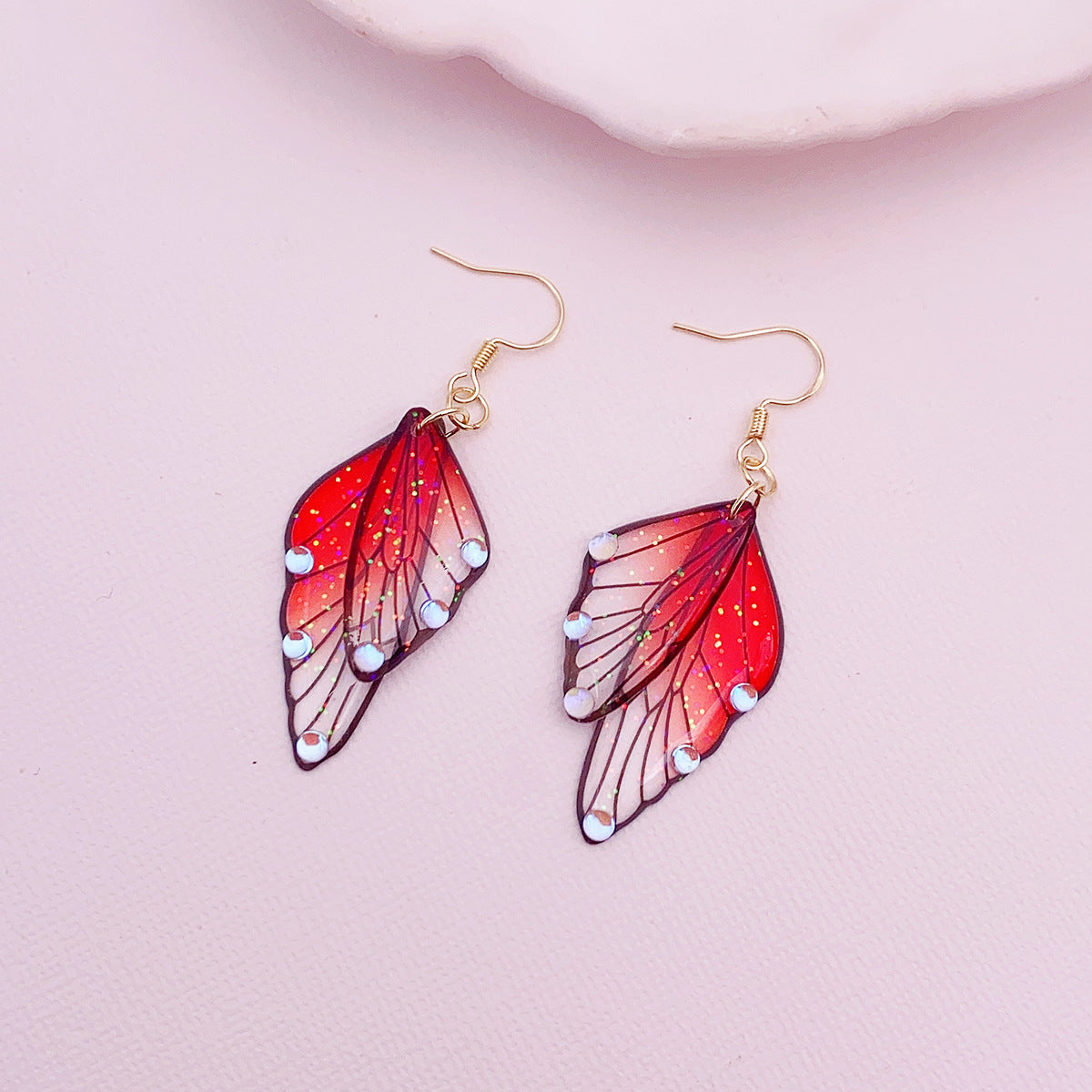 Gradient Cicada Wings Butterfly Wings Earrings