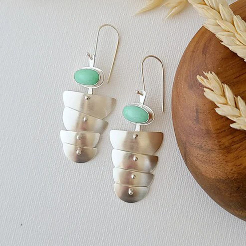 Enamel colored glass personality earrings