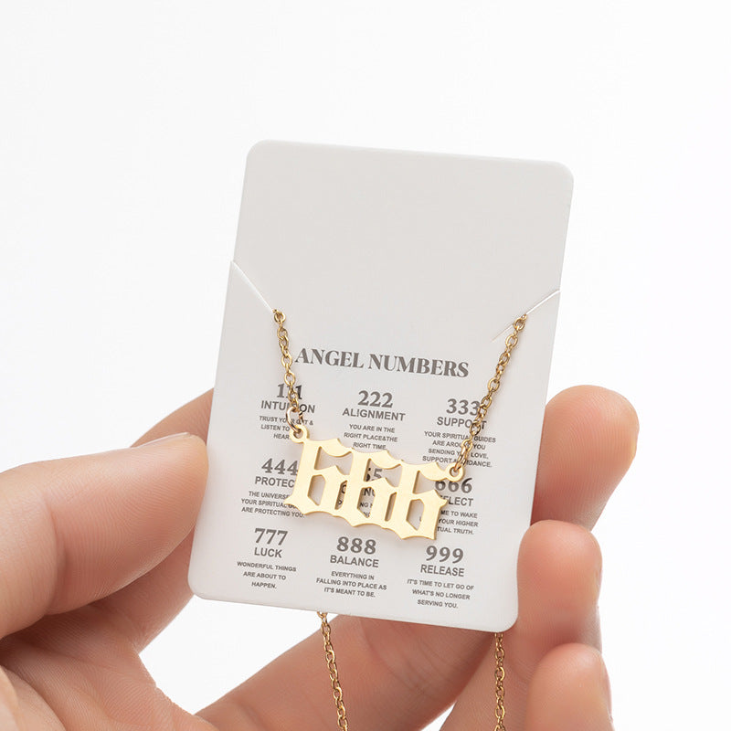 Lucky Number 000-999 Stainless Steel Necklace
