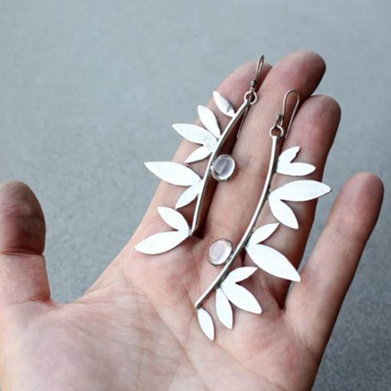 Enamel colored glass personality earrings