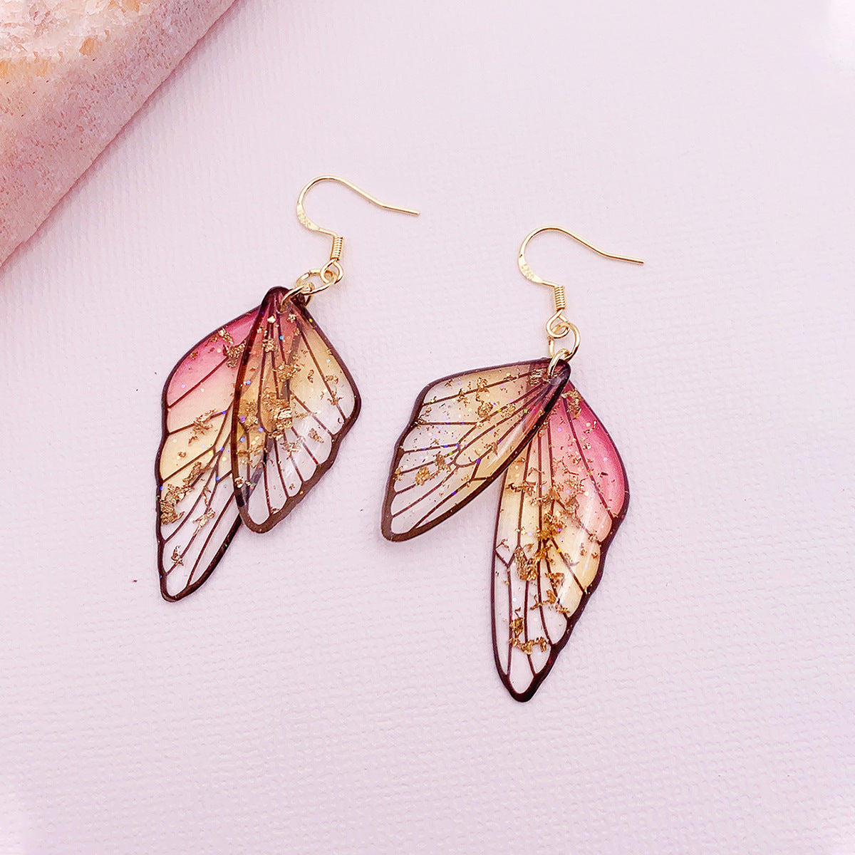 Gradient Cicada Wings Butterfly Wings Earrings