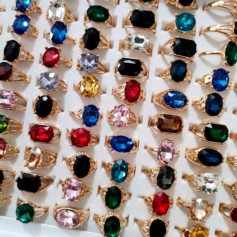 Mixed Colored Glass Rings