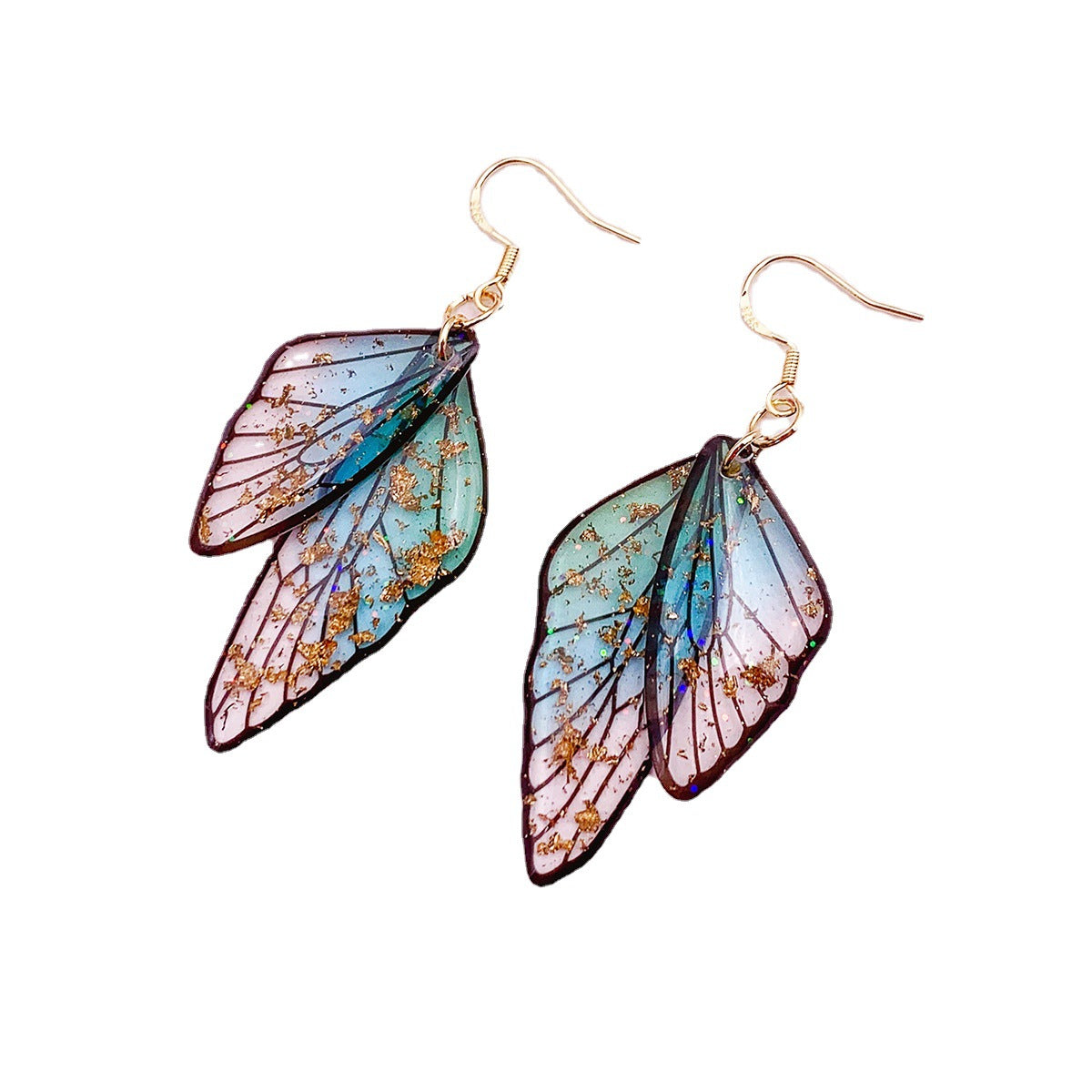 Gradient Cicada Wings Butterfly Wings Earrings