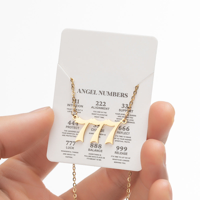 Lucky Number 000-999 Stainless Steel Necklace
