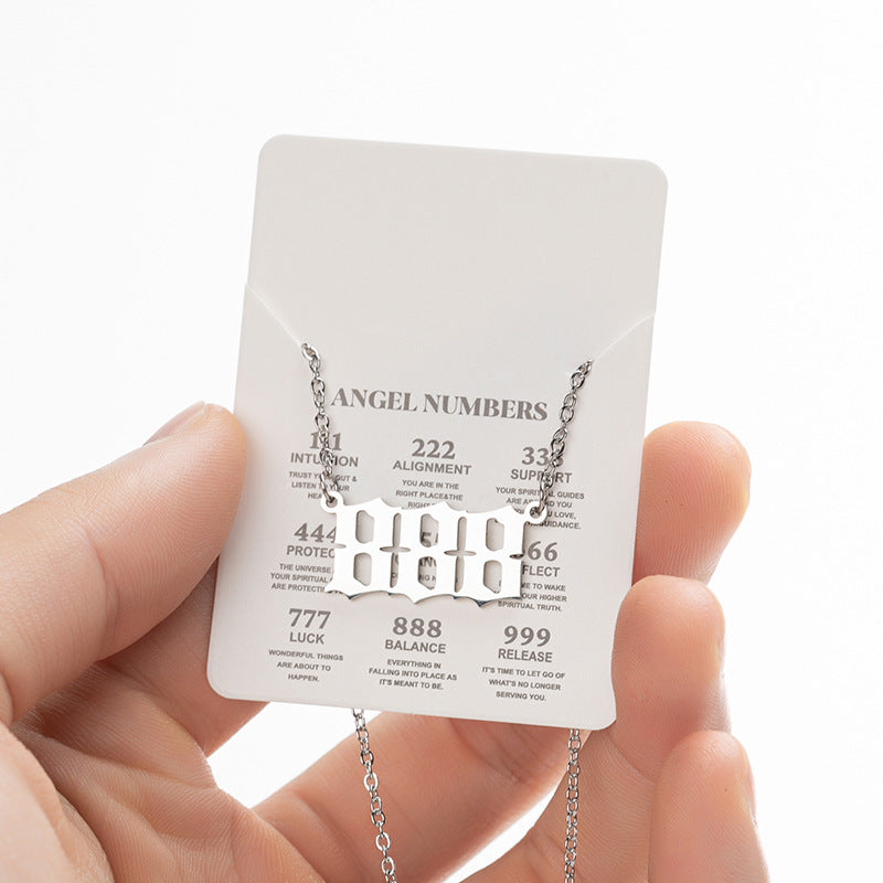 Lucky Number 000-999 Stainless Steel Necklace