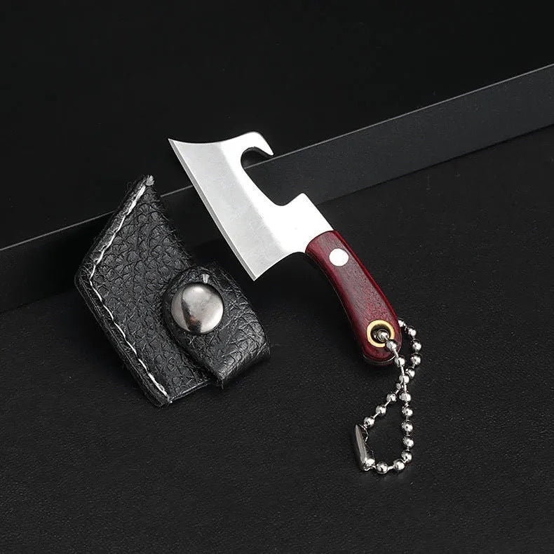 Damascus Pattern Mini Knife with Protective Sleeve