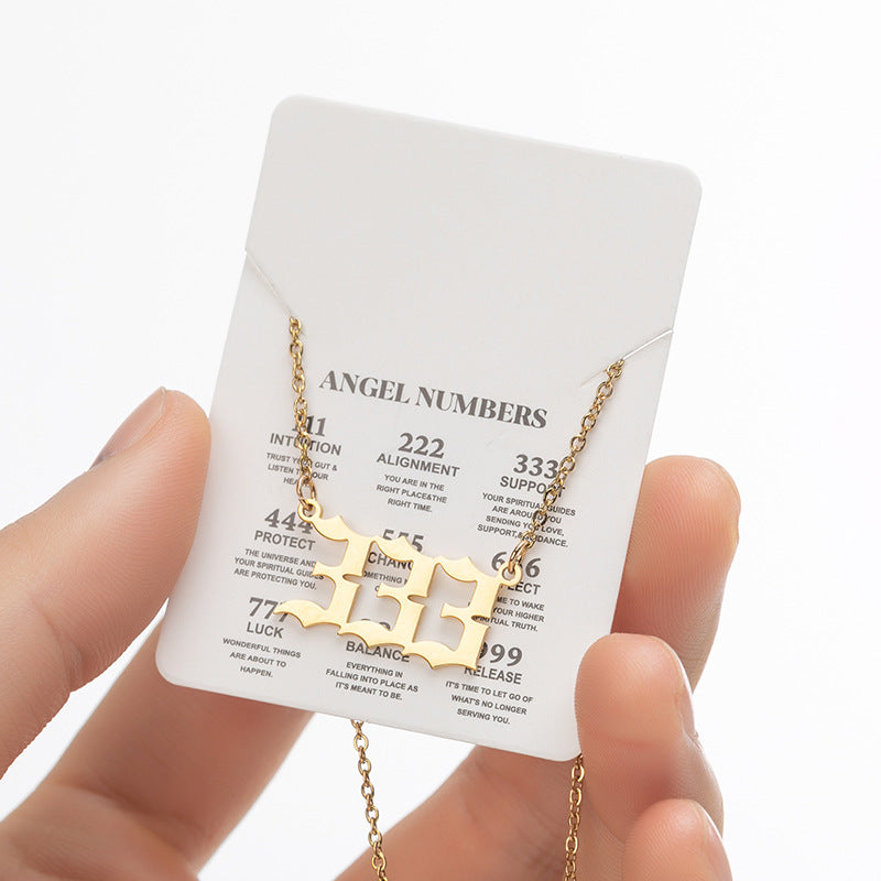 Lucky Number 000-999 Stainless Steel Necklace