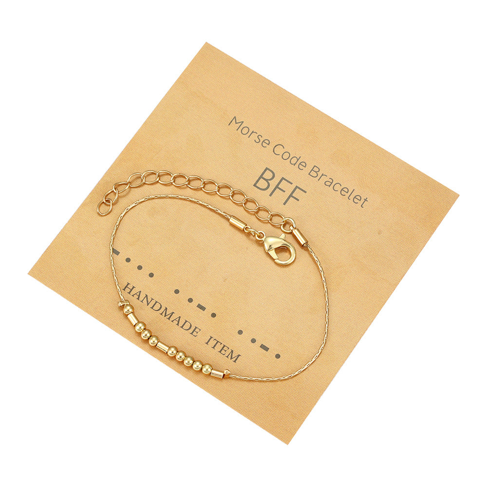 "Fuck Off" Handmade Golden Morse Code Bracelets