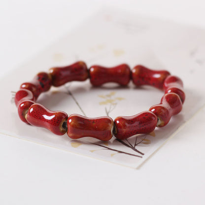 Colored Glazed Ceramic Elastic Bracelets