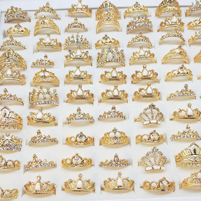 Mixed Rhinestone Crown Rings