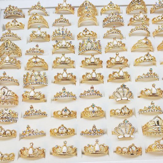 Mixed Rhinestone Crown Rings
