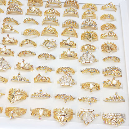 Mixed Rhinestone Crown Rings