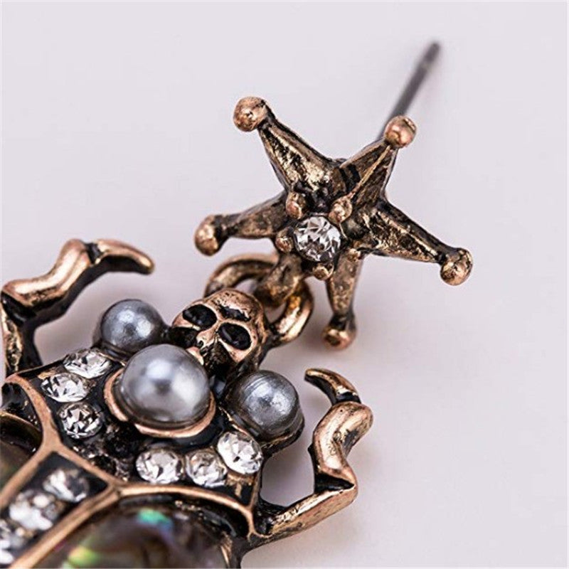Vintage Insect Pearl Pendant Earrings