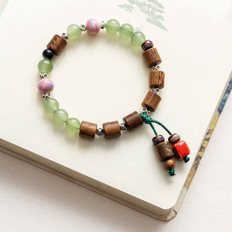 Colored Glazed Ceramic Elastic Bracelets