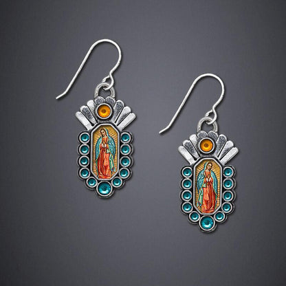 Enamel colored glass personality earrings