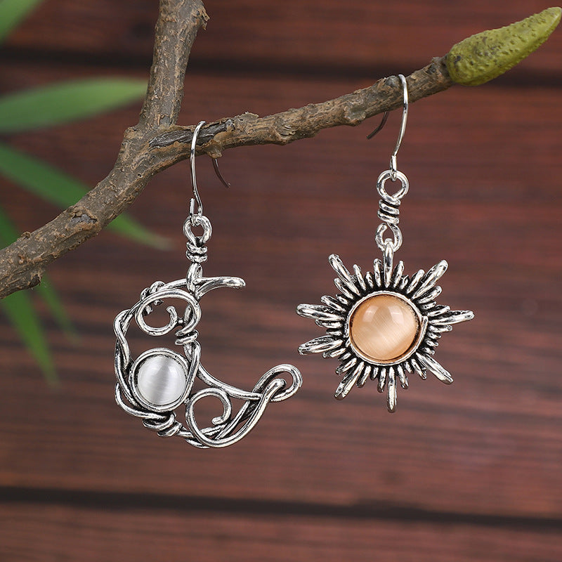 Enamel colored glass personality earrings