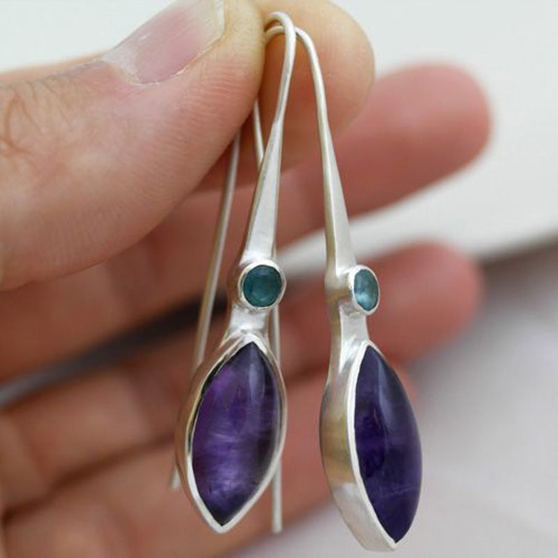 Enamel colored glass personality earrings
