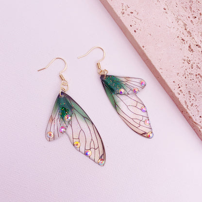 Gradient Cicada Wings Butterfly Wings Earrings