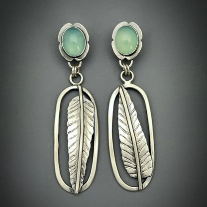 Enamel colored glass personality earrings