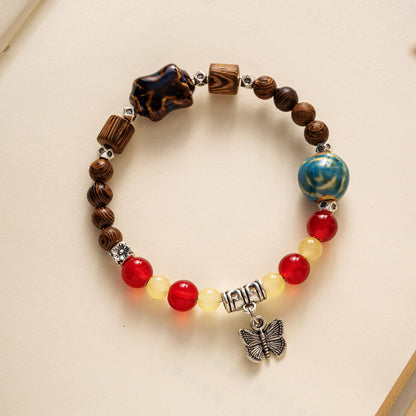 Colored Glazed Ceramic Elastic Bracelets