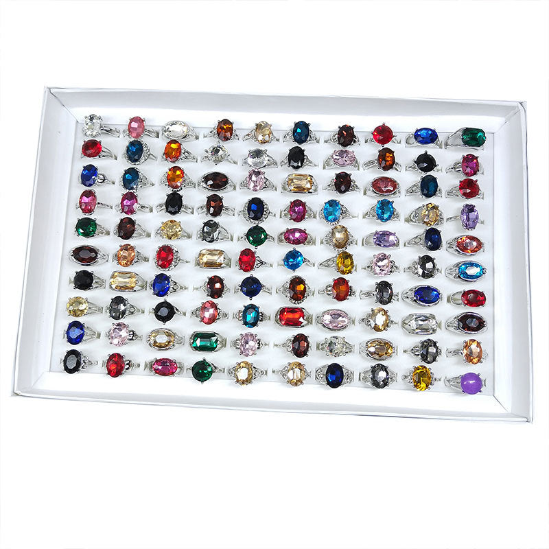 Mixed Colored Glass Rings